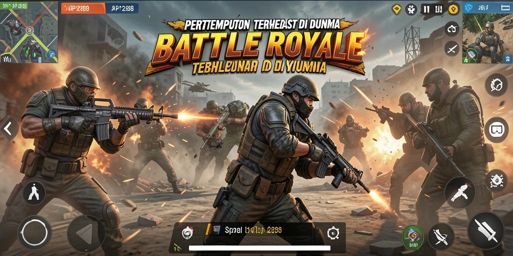 Tampilan seru dari pertempuran dalam API288 di medan perang Battle Royale.