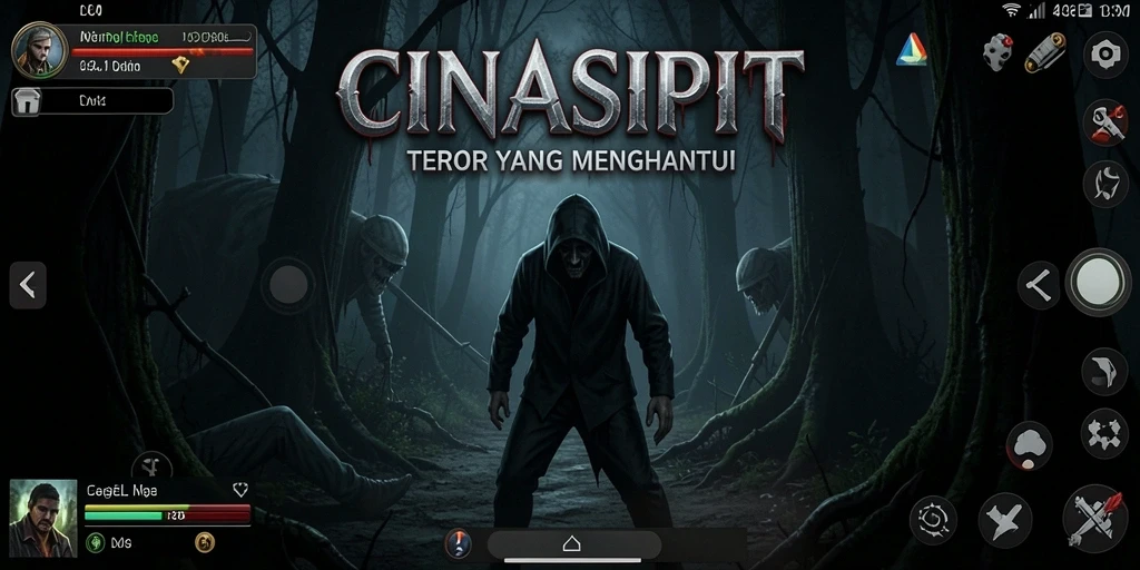 Screenshot utama CINASIPIT menampilkan suasana Horror yang mencekam.