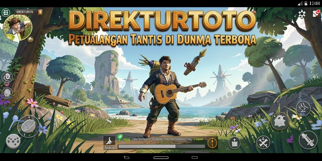 Screenshot menunjukkan petualangan epik dalam dunia terbuka.