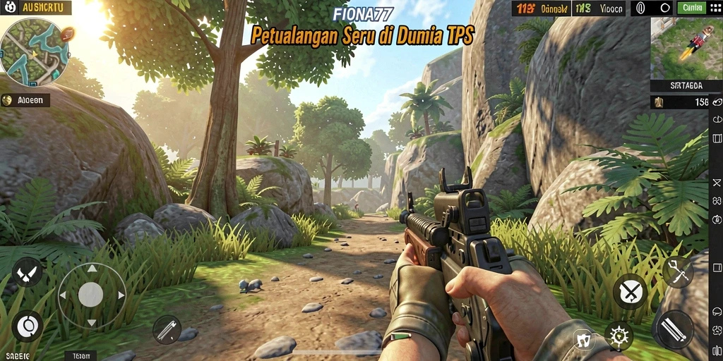 Screenshot menunjukkan aksi seru karakter dalam gameplay TPS.