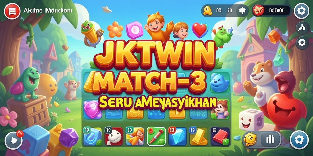 Tampilan menarik gameplay JKTWIN dengan objek warna-warni.