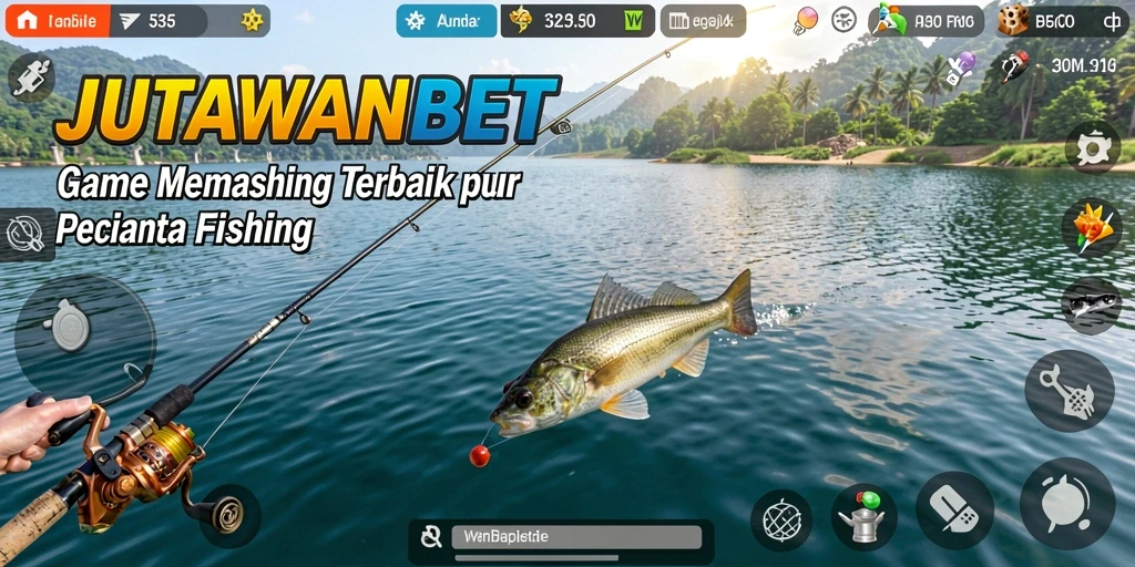 Tampilan menarik dari gameplay JUTAWANBET saat memancing ikan.