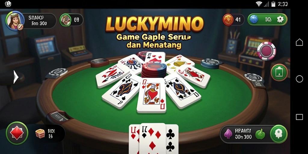 Tampilan gameplay seru dan interaktif di LUCKYMINO.