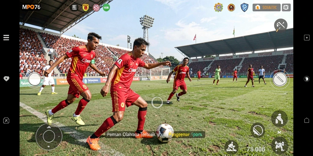 Tampilan gameplay MPO76 yang mendebarkan dan interaktif di arena olahraga.