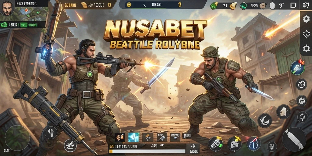 Tampilan seru gameplay NUSABET dalam pertarungan Battle Royale.