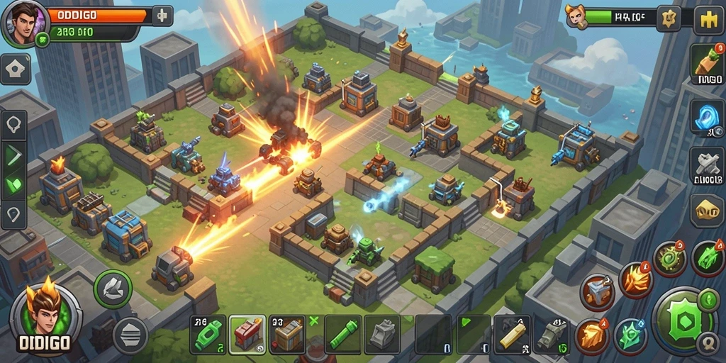 Tangkap momen seru dalam gameplay Tower Defense ODDIGO.
