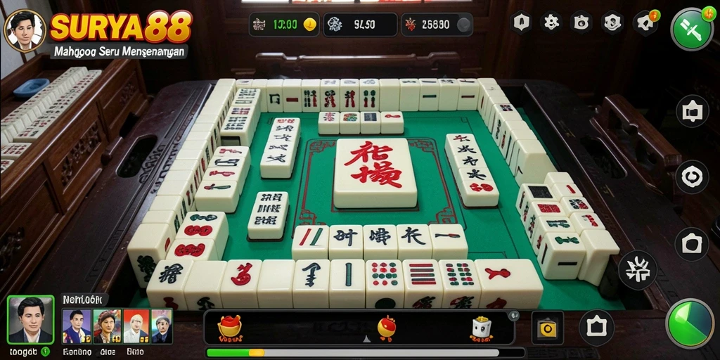 Tampilan mengasyikkan dari gameplay Mahjong SURYA88.