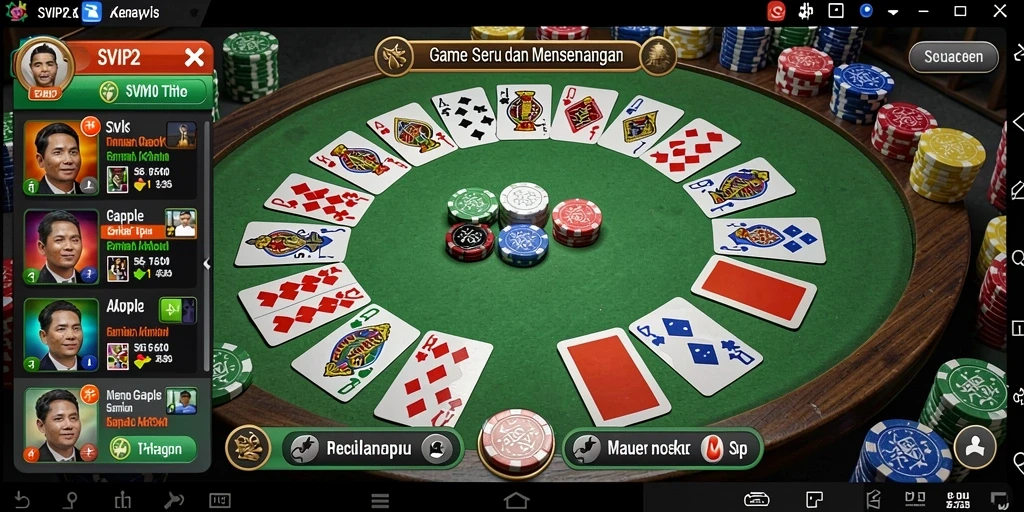 Tampilan gameplay SVIP2 yang menarik dengan suasana Gaple.